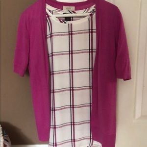 Blouse and short sleeves cardigan